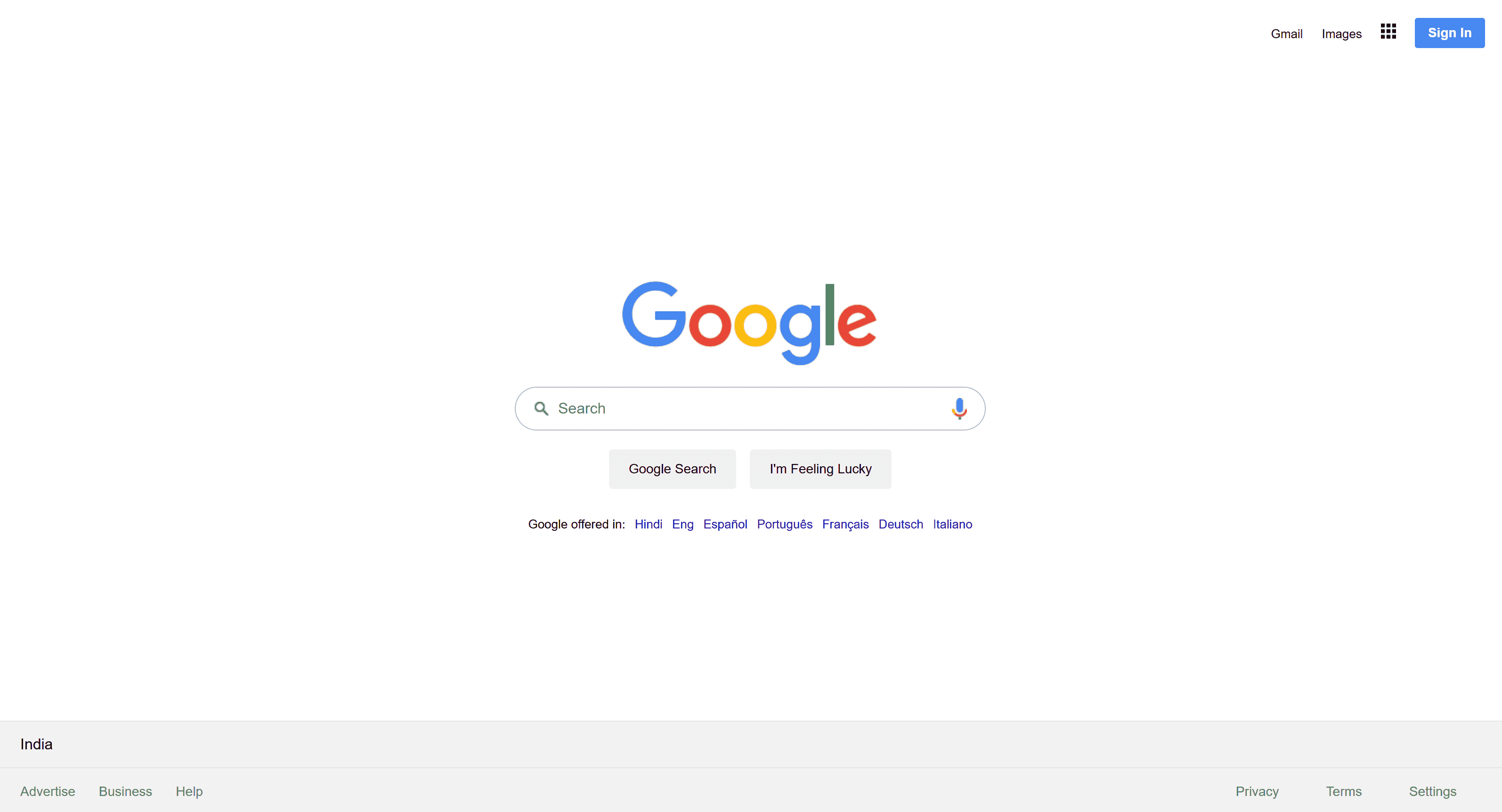 Google Search Page